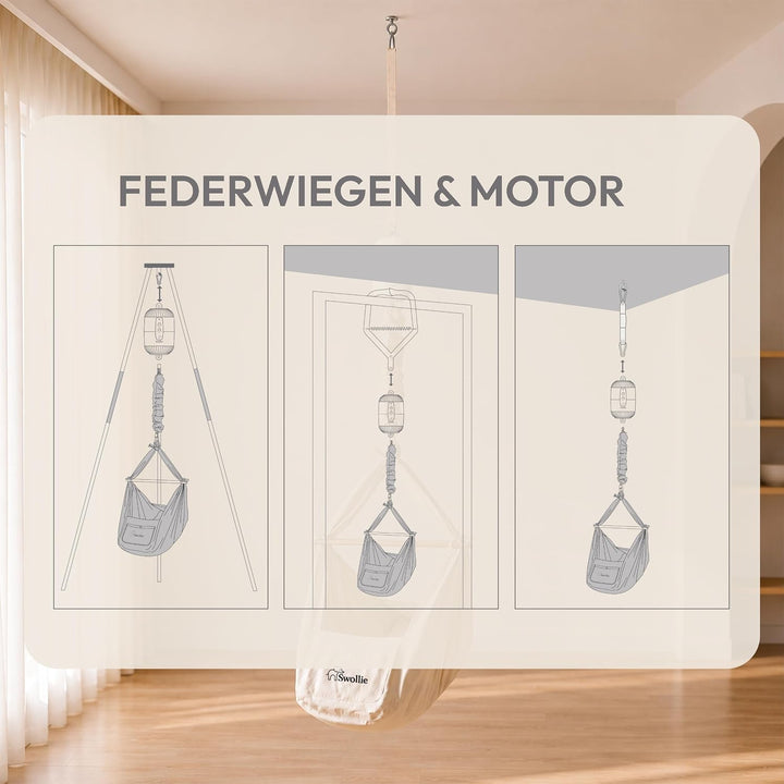 Türklammer für Federwiege - bis 15 Kg - Designed in Germany - passend für die meisten Federwiegen- p