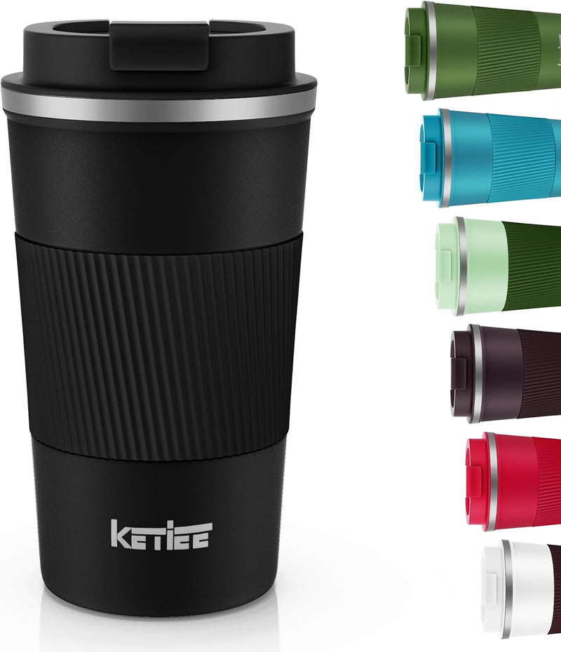 KETIEE Kaffeebecher to go,510ml Thermobecher Kaffee-to-go,Kaffeebecher Thermo,Doppelwandig Reisebech