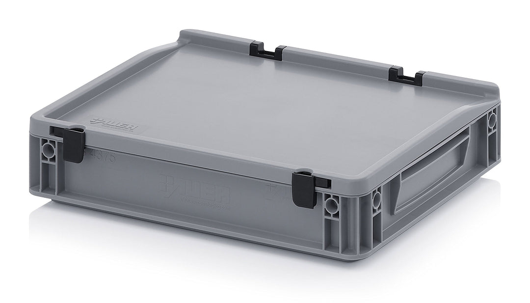 Auer Packaging Eurobehälter-Eurobox 40 x 30 x 9 cm mit Scharnierdeckel inkl. gratis Zollstock
