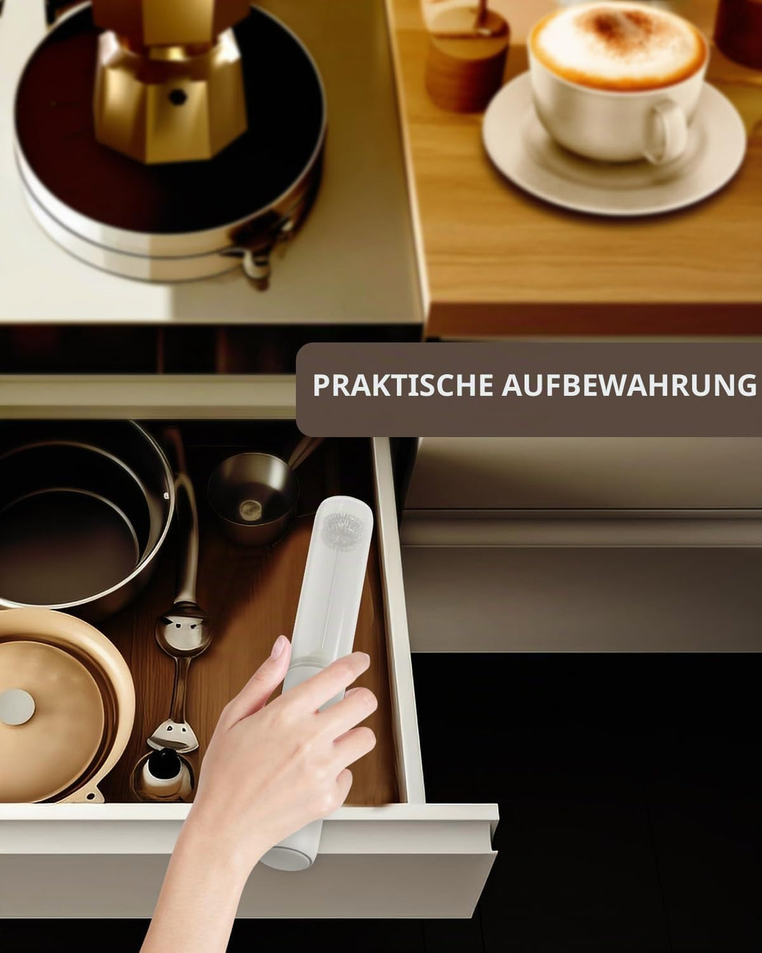 CIRCLE JOY Wiederaufladbarer Milchaufschäumer Handheld, Elektrischer Kaffee-Aufschäumer, Tragbarer H