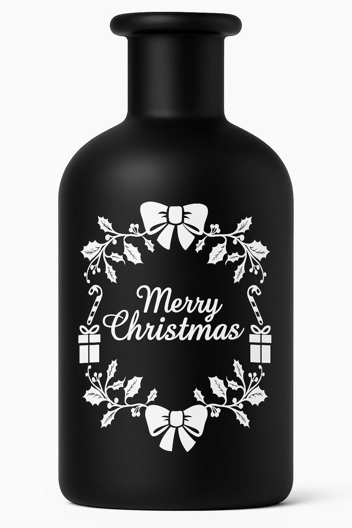 gouveo 6er Set Glasflaschen 250 ml (0,25 l) Weihnachtsflasche 250 ml Korkverschluss mit Holzgriff, s