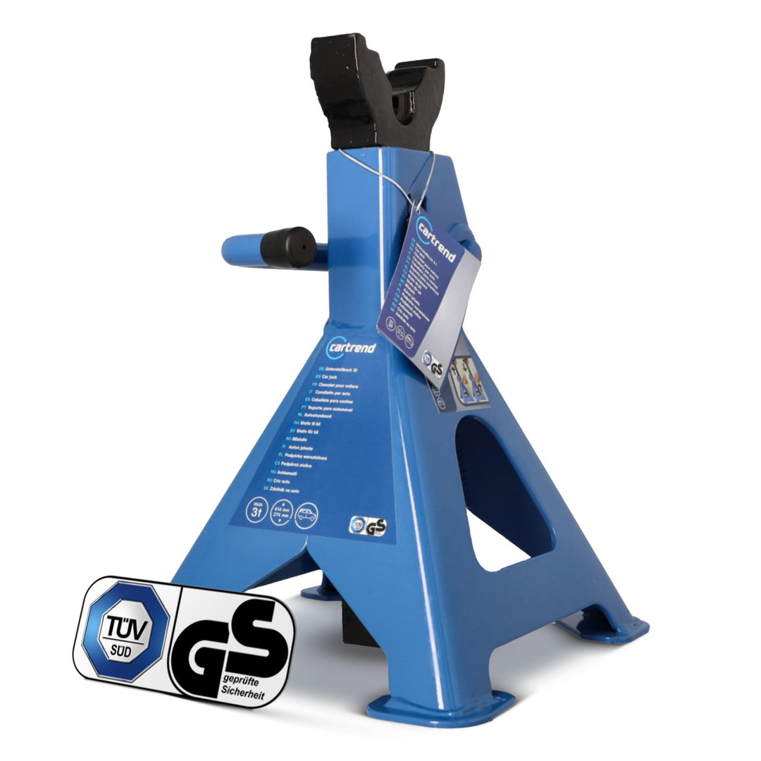Unitec 10889 3000 kg für PKW höhenverstellbar Unterstellbock Profi 3 Tonnen in blau Sicherheitsböcke