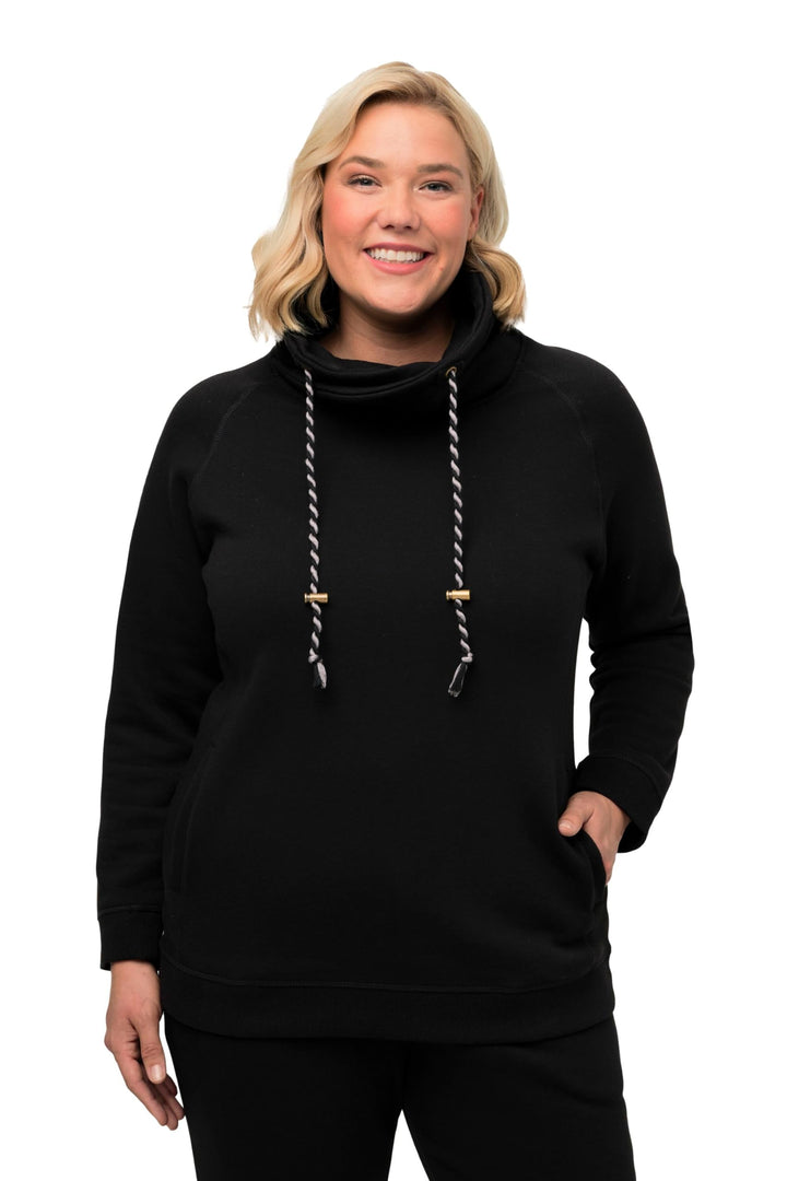 Ulla Popken Damen Sweatshirt 58-60 Schwarz, 58-60 Schwarz