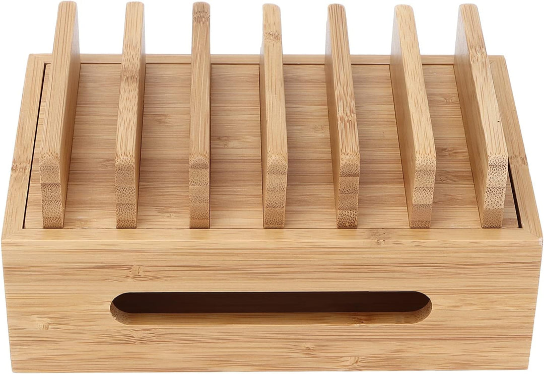 Tissting Ladestation Organizer für Mehrere Geräte, Holz Handy Dockingstation Tragbarer Tablet Comput