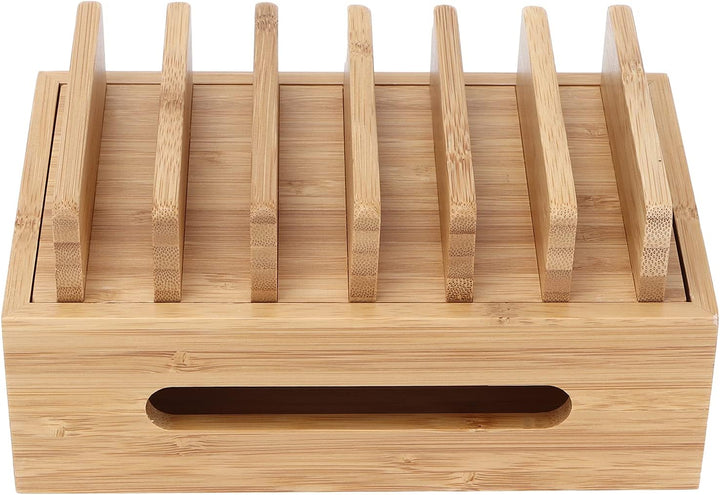Tissting Ladestation Organizer für Mehrere Geräte, Holz Handy Dockingstation Tragbarer Tablet Comput