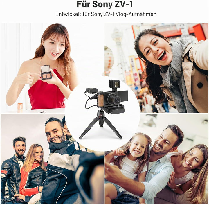 SMALLRIG L Platte L Bracket mit Holzgriff für Sony ZV1 Kamera - 2936