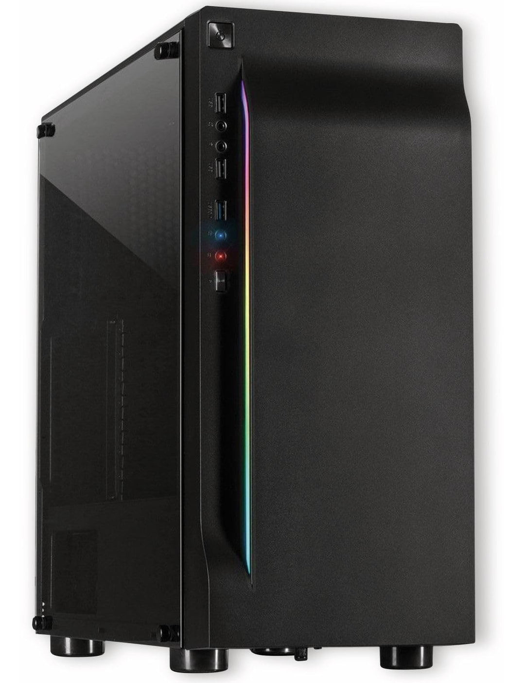 Inter-Tech A-3411 Creek RGB Schwarz Tempered Glass Seitenfenster