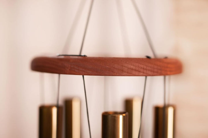 Sonic Energy Flower of Life Meditation Chime – Windspiel mit 5 Klangstäben (432 Hz) – für Garten u.