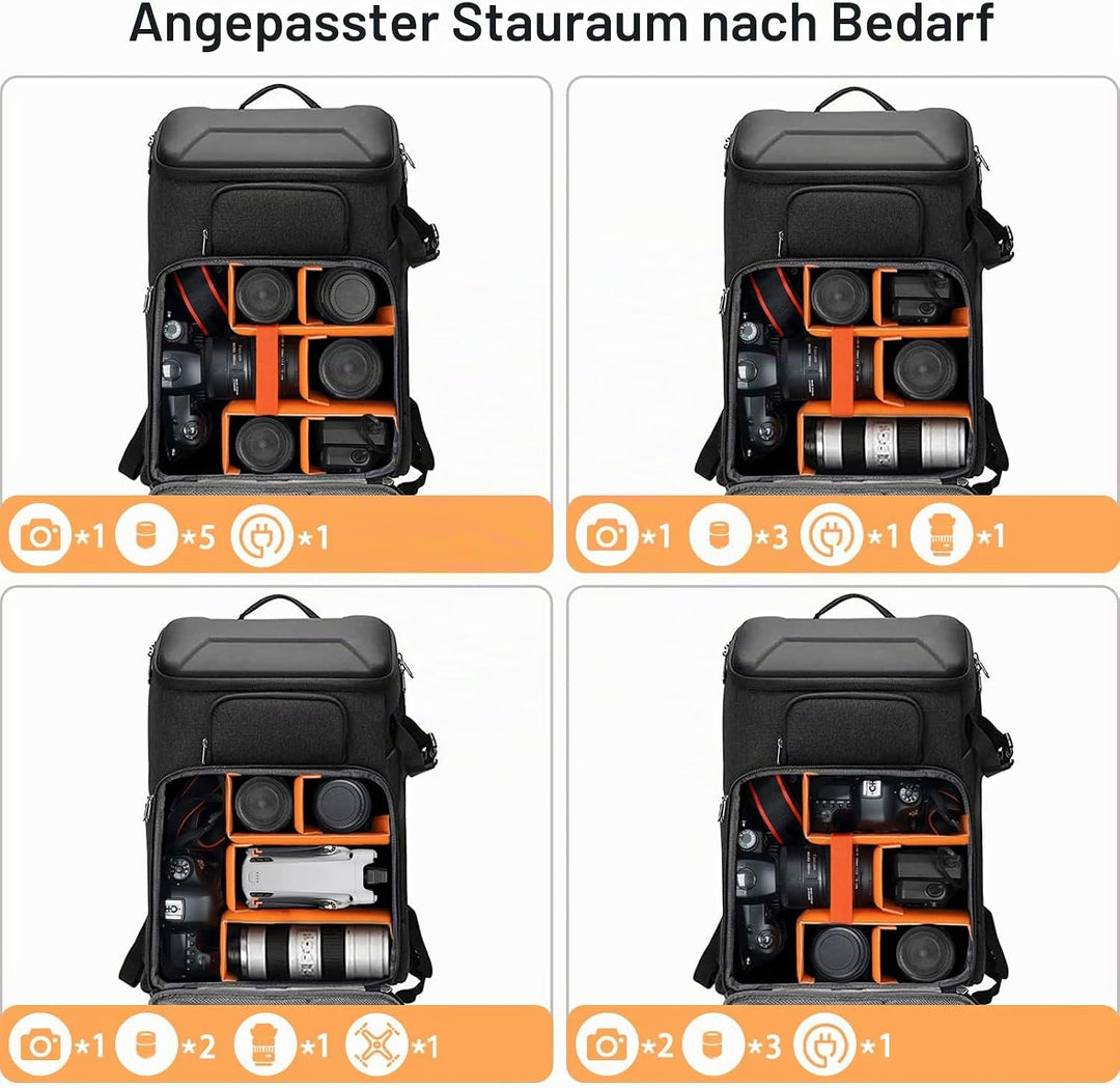 MOSISO Kamera Rucksack, DSLR/SLR/Spiegellose Fotografie Wasserdicht 17,3 Zoll Kamera Tasche mit Fron