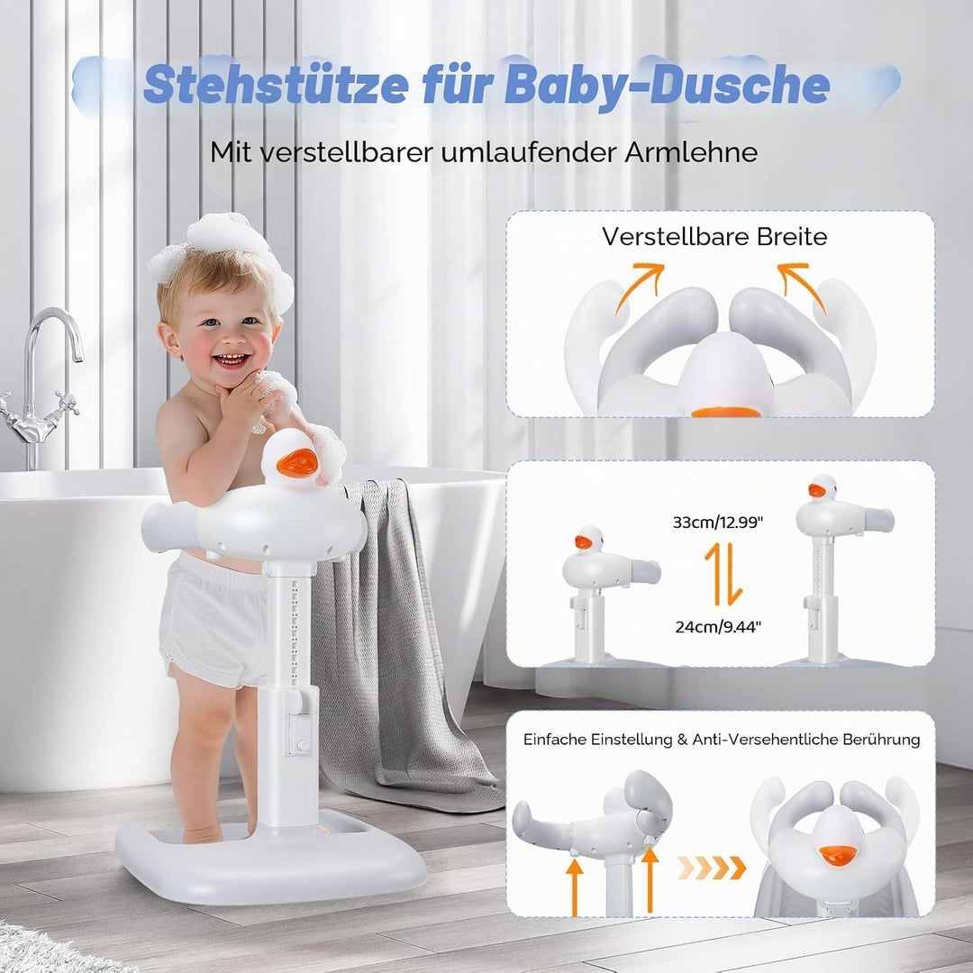 Baby Badewannenständer Duschständer Höhenverstellbar,Baby Dusche Ständer mit AntiRutsch-Basis,Stehhi