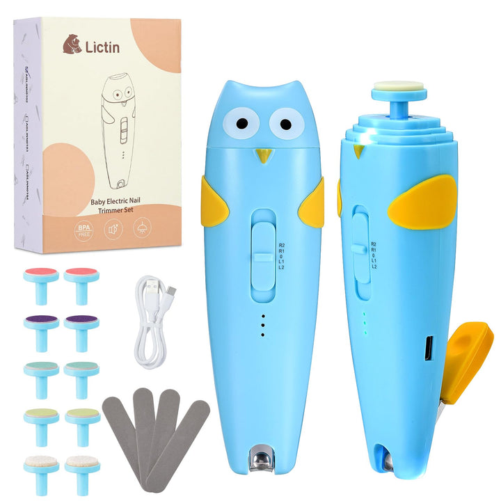 Lictin Elektrische Nagelfeile, 15 in 1 Elektrische Nagelfeile Baby, Nagelfeile Elektrisch mit Licht,