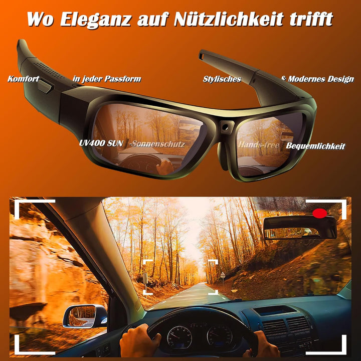 Brille Mit Kamera 4k, Mini Kamera, Aktualisierte Tragbare Actionkamera | Unterstützung Nehmen Foto/V
