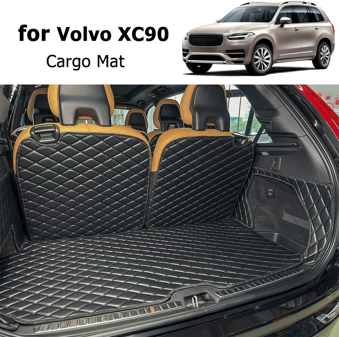 Kofferraumwanne kompatibel mit Volvo XC90 2016–2024 (7-Sitzer) Kofferraummatte Kofferraumabdeckung