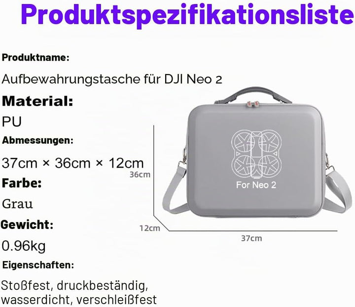 Tragetasche für DJI Neo 2 Motion Fly More Combo, tragbare Reisetasche mit Schultergurt für Goggles N