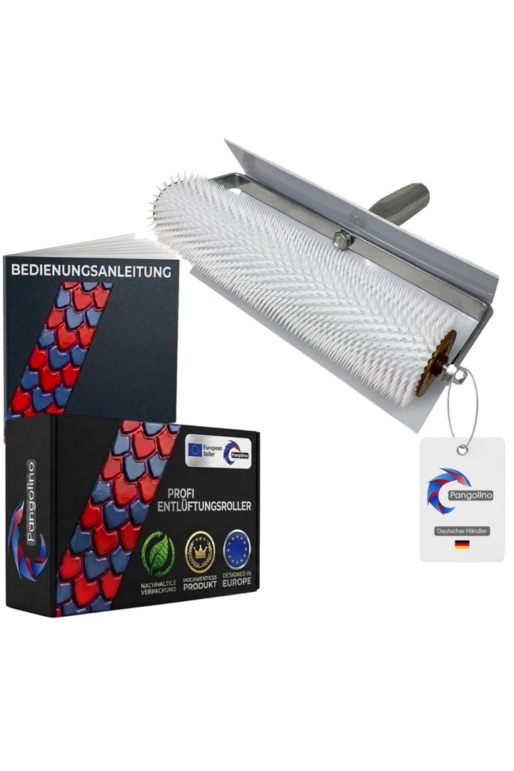 Pangolino - Entlüftungsroller - 25 cm mit Spritzschutz - Stachellänge: 11 mm - Profi-Qualität - Stac