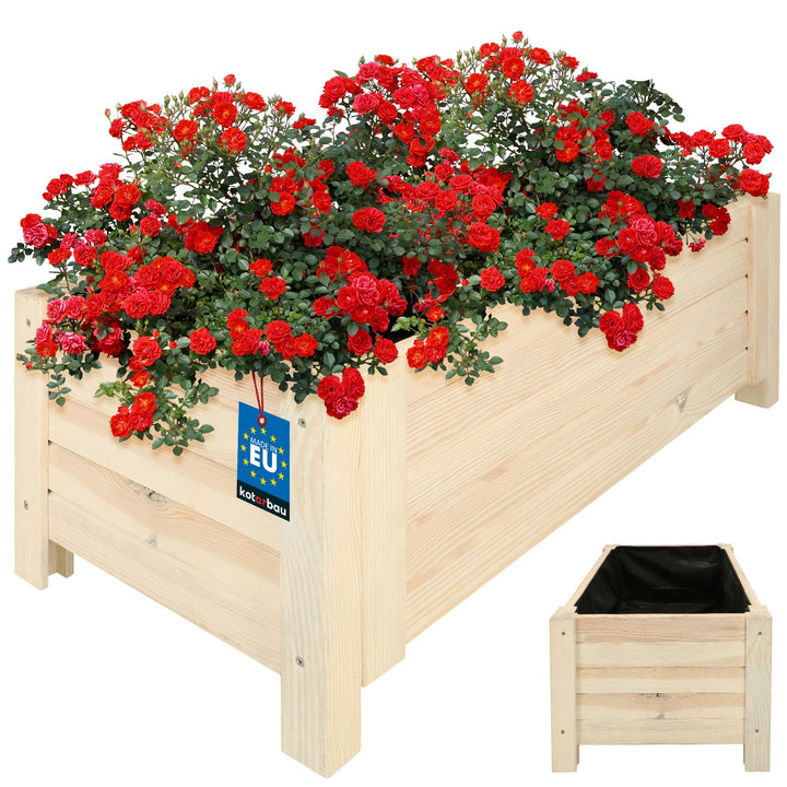 KOTARBAU® Blumenkasten - 79 x 39 x 30 cm - Pflanzkasten mit Vlies - Pflanzkübel gross aussen - Balko