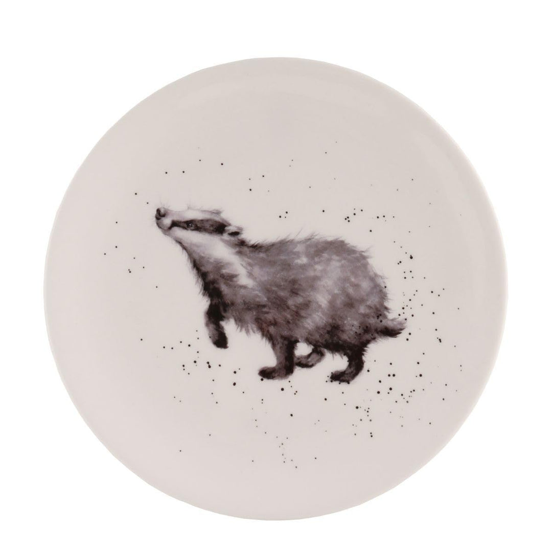 440s Wrendale Designs Porzellan-Kuchenteller Dachs ca. 20,5 cm D für Frühstück Kaffee &amp; Kuchen Nacht