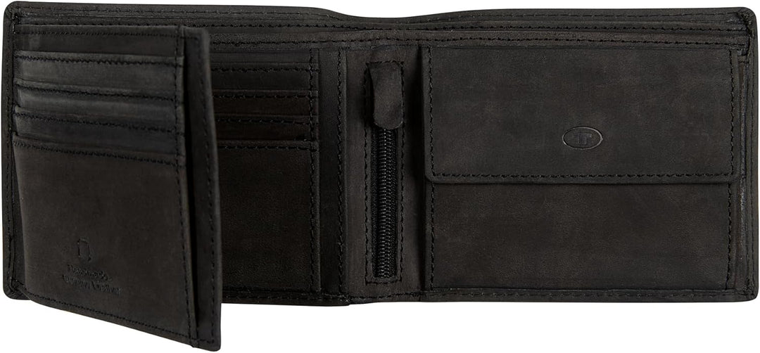 TOM TAILOR Bags Ron Herren Geldbörse RFID Hochformat Leder 12,5 x 2 x 9,5 Schwarz, 12,5 x 2 x 9,5 Sc
