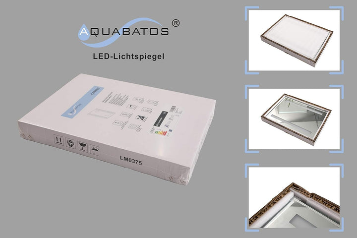 AQUABATOS® 100x70 cm LED Badspiegel Wandspiegel Badezimmerspiegel mit Beleuchtung lichtspiegel Dimmb
