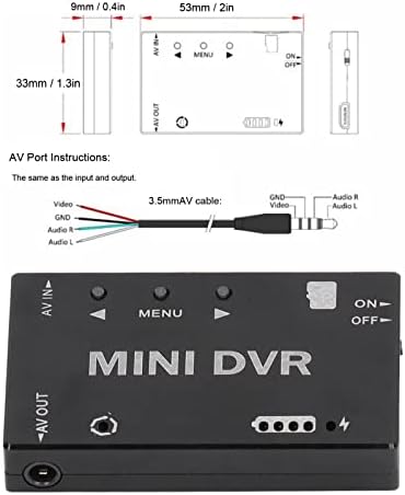Dilwe RC-Videorecorder-Modul, Mini-RC-DVR-Modul Video NTSC PAL Umschaltbar Eingebauter Akku Video-Au