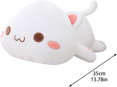 Uposao Katze Plüschtier, 35CM Kawaii Liegend Katze Stofftier Kuscheltier Spielzeug Ausgestopftes Tie