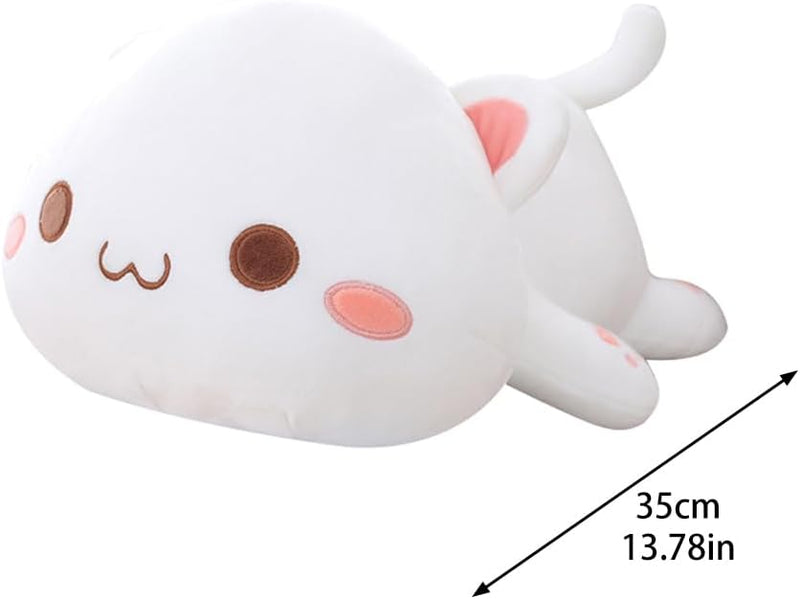 Uposao Katze Plüschtier, 35CM Kawaii Liegend Katze Stofftier Kuscheltier Spielzeug Ausgestopftes Tie