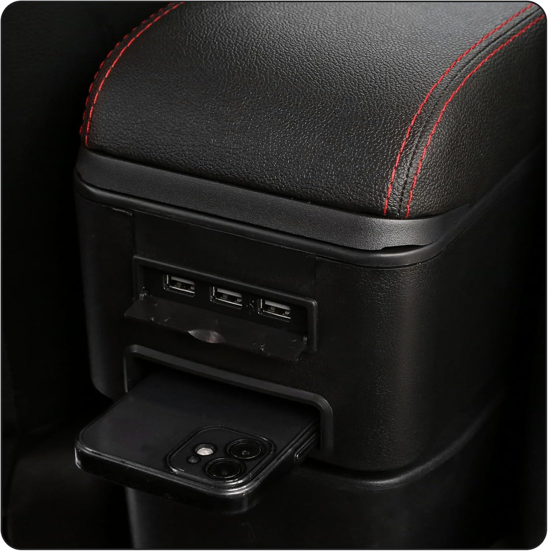 YJYWZH Compatible with SEAT Ibiza 6F Armlehnen 2017-2024 Mk5 Auto Mittelkonsole Aufbewahrungsbox Arm