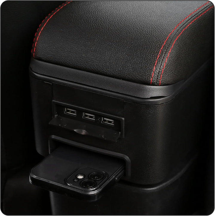 YJYWZH Compatible with SEAT Ibiza 6F Armlehnen 2017-2024 Mk5 Auto Mittelkonsole Aufbewahrungsbox Arm