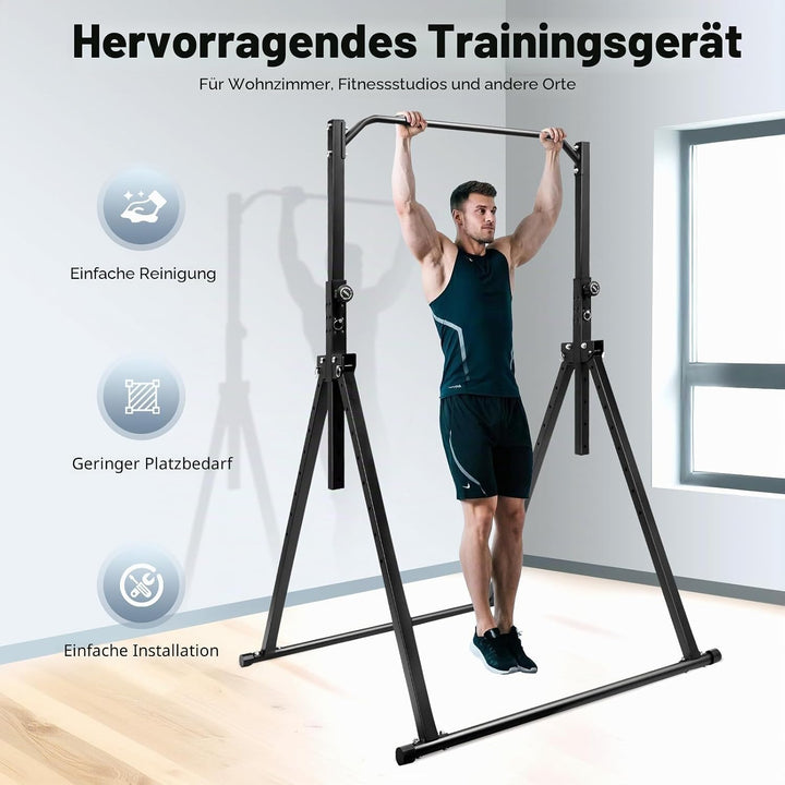 Faltbar Klimmzugstange Freistehend, Klimmzugstange Power Tower Dip Stange Power Rack Dreieckstruktur