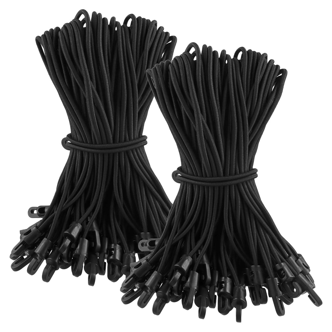 SINJEUN 80 Stück Spanngummi mit Haken 25 cm, Planenspanner Expander Gummispanner mit Haken Schwarz f