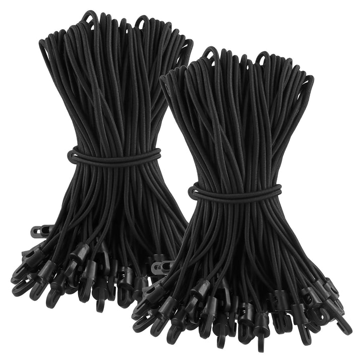 SINJEUN 80 Stück Spanngummi mit Haken 25 cm, Planenspanner Expander Gummispanner mit Haken Schwarz f
