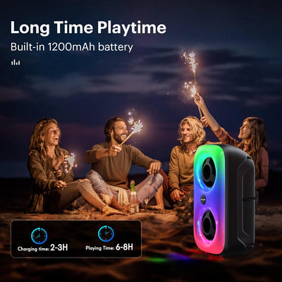 LEFANDI Bluetooth Lautsprecher Tragbarer Musikbox Mit Led Licht, Outdoor Party Lautsprecher Boxen mi