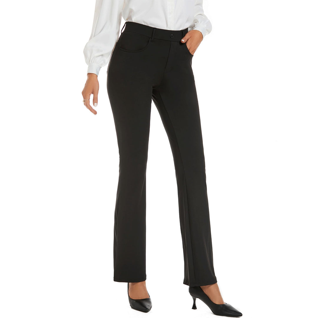 adorence Yoga Hose Damen: Elegante Hose Damen, Stretch Schlaghose Damen mit Hoher Taille, Taschen -