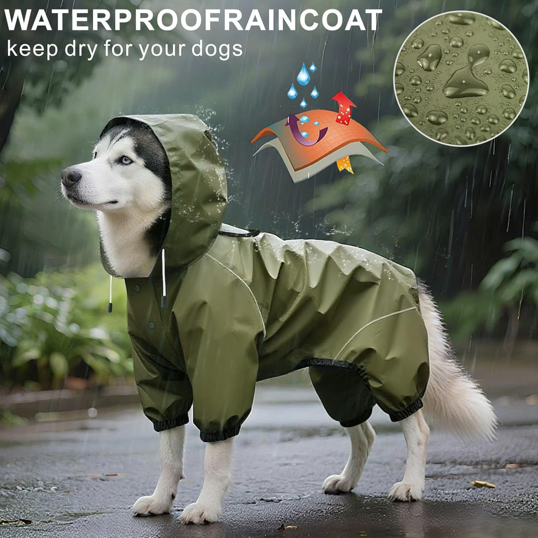 Idepet Regenmantel für Hunde Regenjacke Hund Winddicht Wasserdicht Hundamantel mit Kapuze für kleine