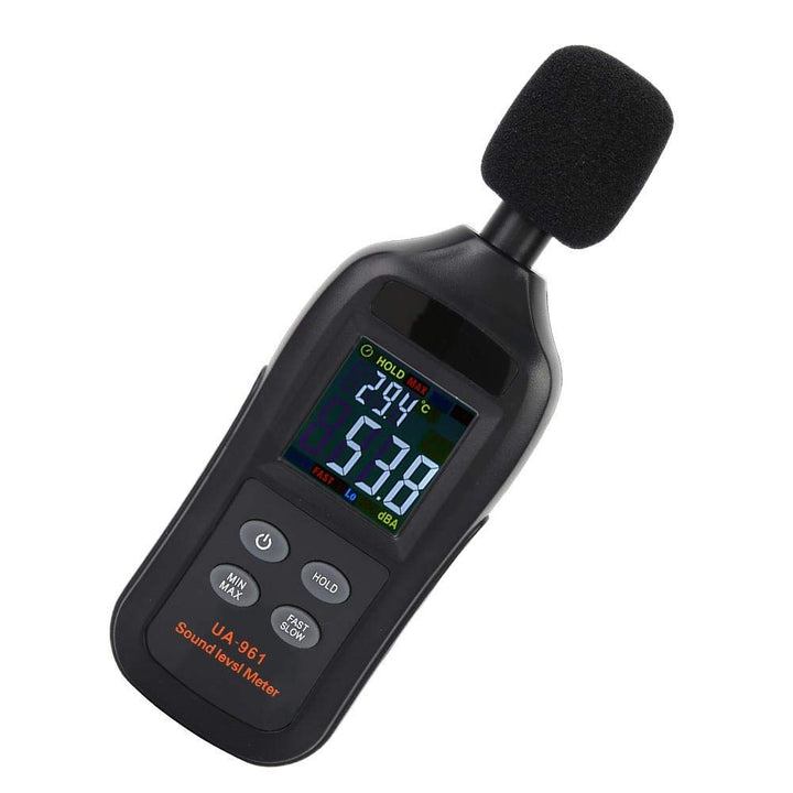 Digitaler Schallpegelmessgerät, UA961 Schwarzes Tragbares Schallpegelmesser mit Datenlogger, Schallp