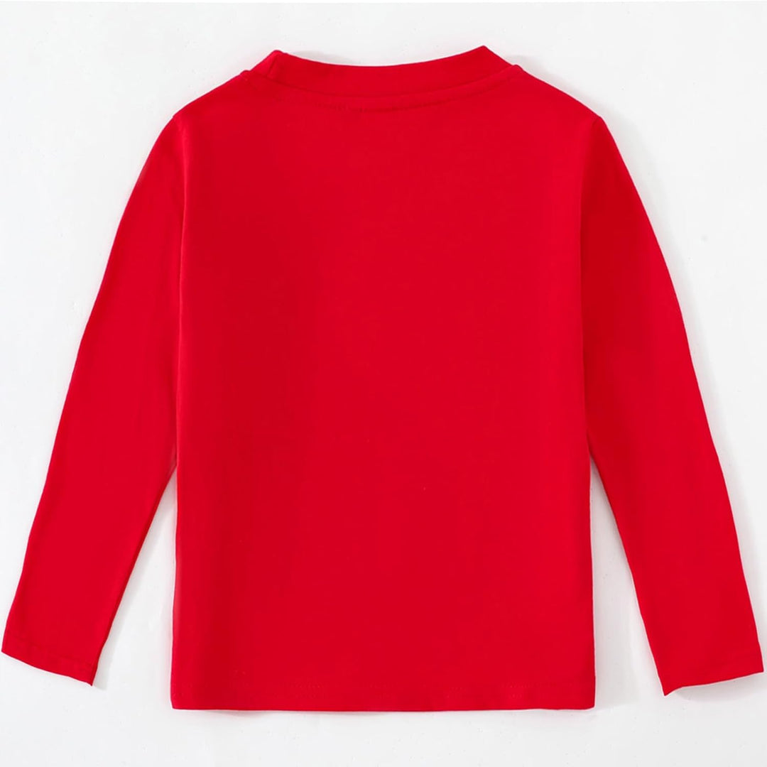 Mädchen Langarmshirt Baumwolle Herz Oberteile Rundhals Bluse Kinder Valentinstag Langarm Shirt Kleid