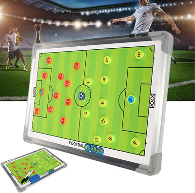 Holzsammlung Profi Coaches Whiteboard Tragbar Taktiktafel für Fussball mit Magnete, Stifte und Radie