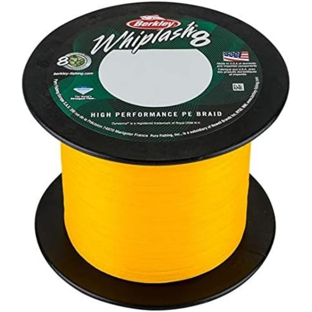 Berkley Whiplash 8 geflochtene Angelschnur – 100 % Dyneema 8-faches Geflecht für Salzwasser- und Süs