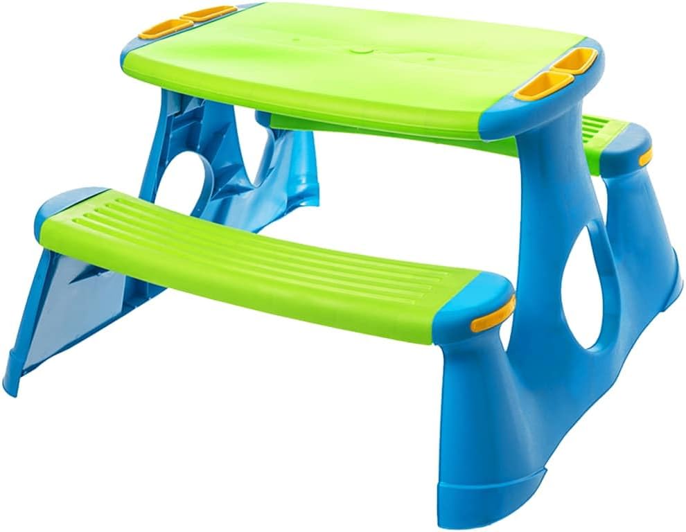 Kinder Picknickbank mit Tisch Polypropylen PP 89,5x84,5x48 cm Set für 4 Kinder ab 18 Monaten für Gar