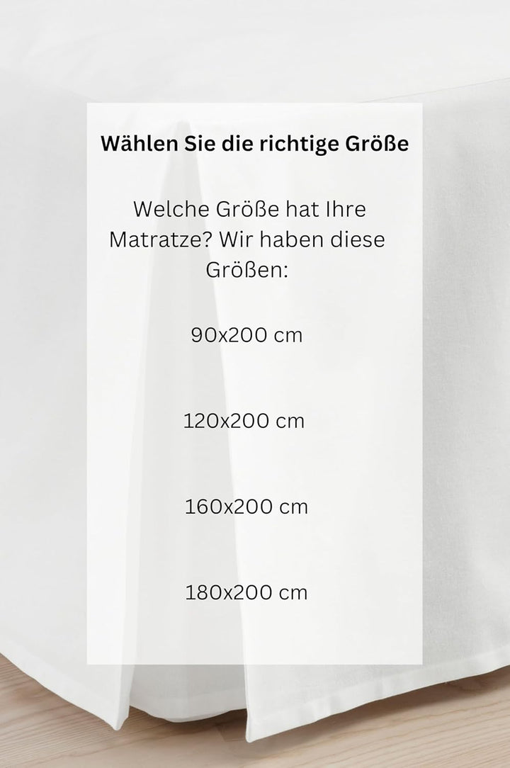 Jotex Colour Betthusse - 100% hochwertige Bio-Baumwolle Bettrock, Höhe 60 cm - Weiss, 160 x 200 cm 1