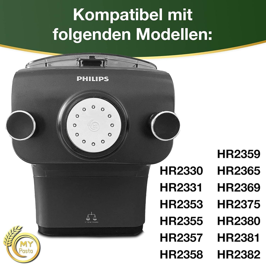 MY Pasta Hörnchen/Maccheroni/Bucatini Zubehör für Pastamaker Pasta Disc Kompatibel mit Philips Pasta