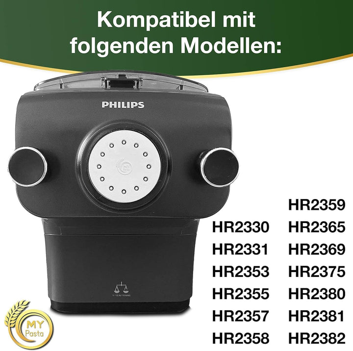 MY Pasta Hörnchen/Maccheroni/Bucatini Zubehör für Pastamaker Pasta Disc Kompatibel mit Philips Pasta