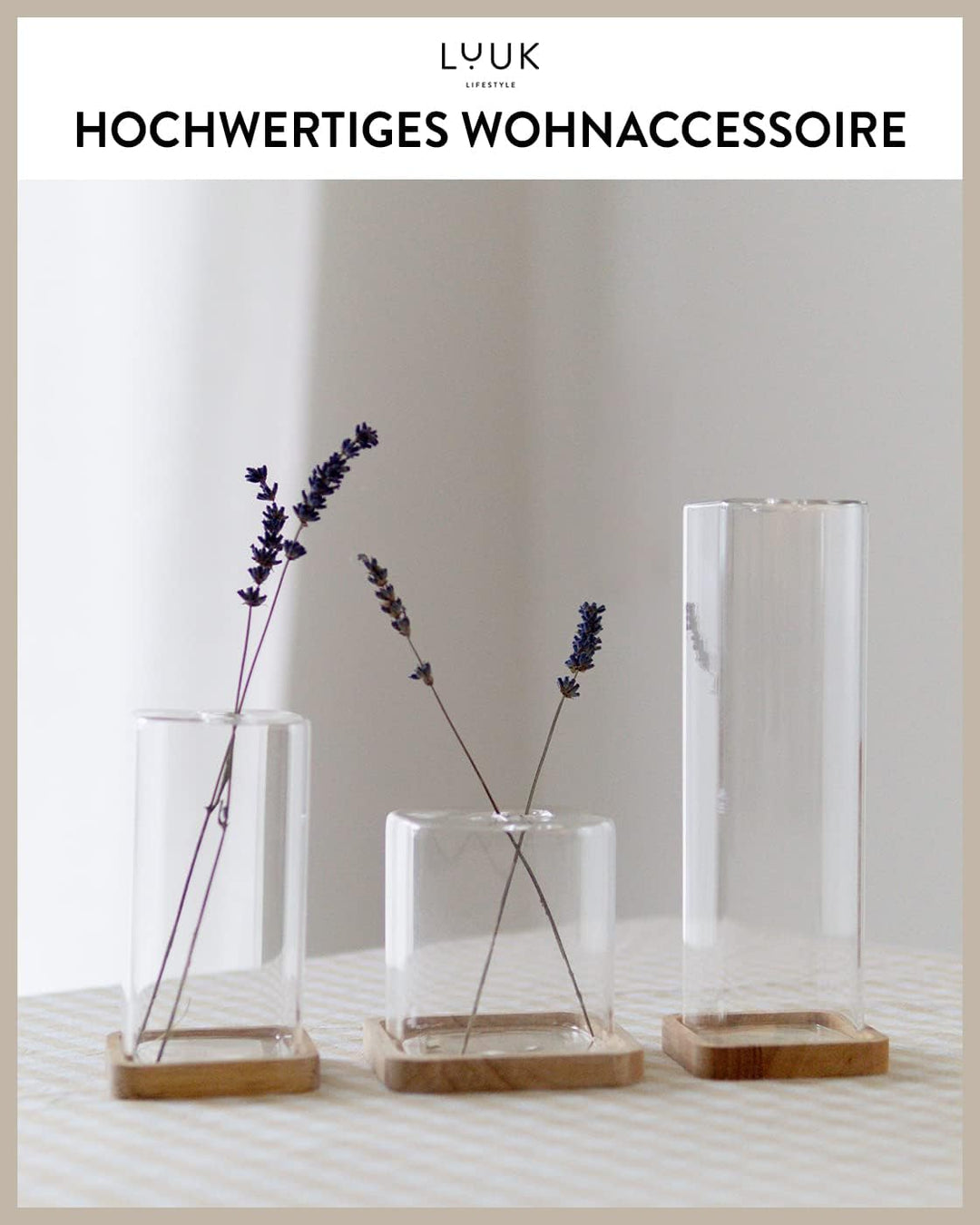 LUUK LIFESTYLE Glasvasen Cube, Deko, kleine Vase, Vasen-Set, minimalistisch, kleine Vase, quadratisc