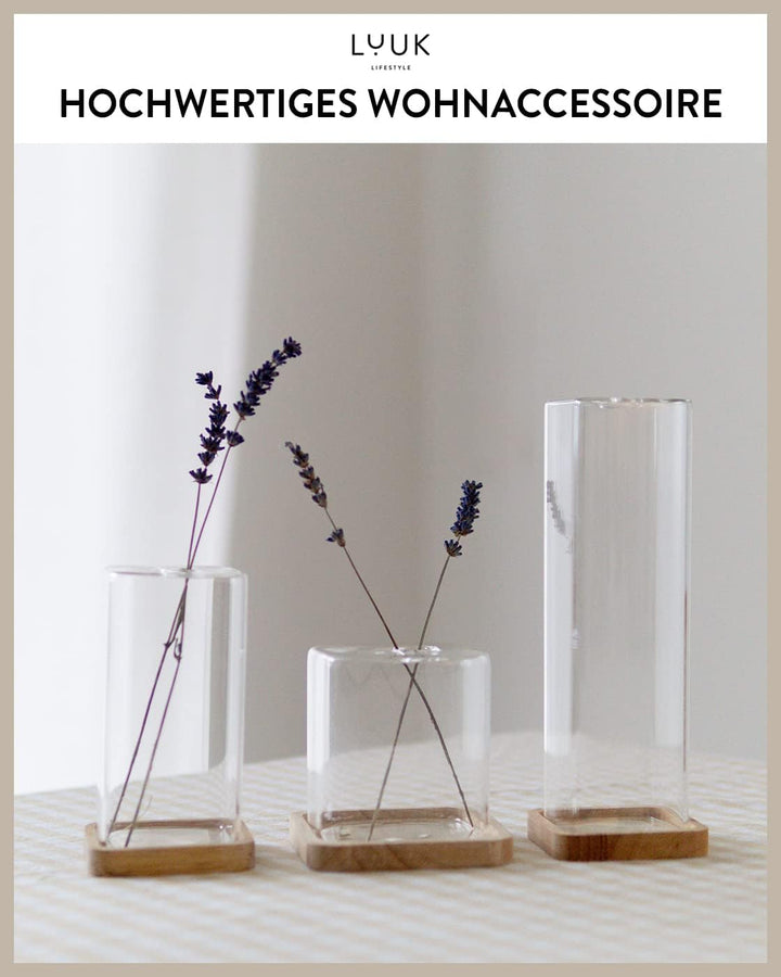LUUK LIFESTYLE Glasvasen Cube, Deko, kleine Vase, Vasen-Set, minimalistisch, kleine Vase, quadratisc