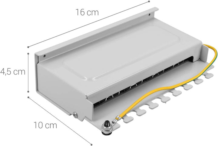 kwmobile 8 Port Patchpanel Cat6 Verteiler - Verteilerfeld Patchfeld Cat 6 Kabel mit Erdungskabel - i