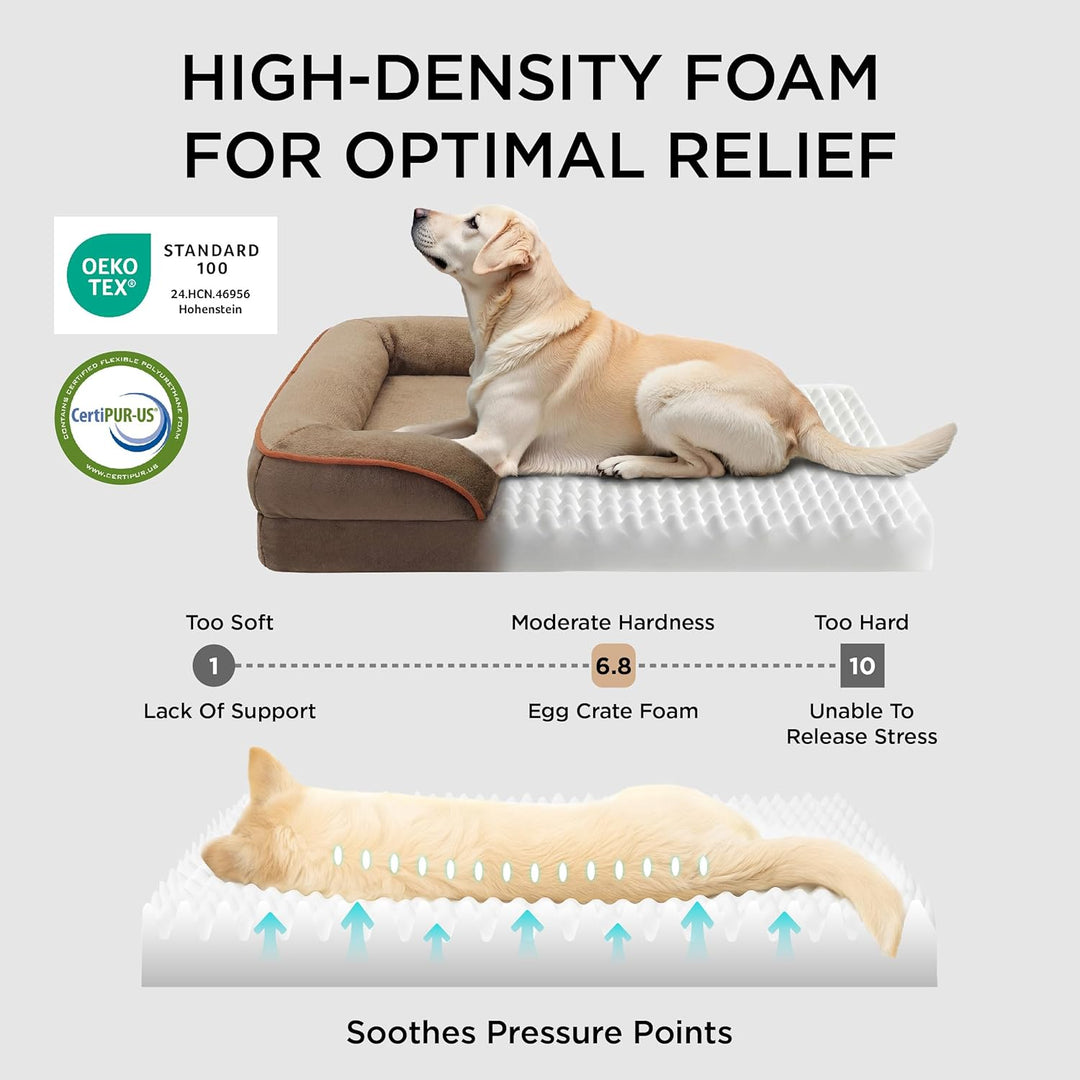 Bedsure orthopädisches Hundebett Ergonomisches Hundesofa - 71x58 cm Hundecouch mit eierförmiger Kist