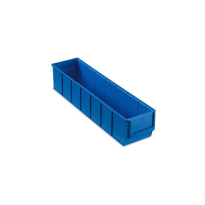 Blaue Industriebox 400 S | HxBxT 8,1x9,1x40cm | 2,2 Liter| Sichtlagerkasten, Sortimentskasten, Sorti