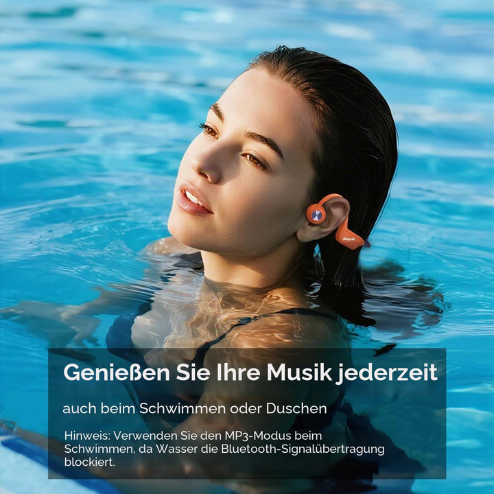 Kopfhörer Schwimmen, Knochenschall Kopfhörer Bluetooth 5.4, IP68 Wasserdicht,SportKopfhörer 32G Spei