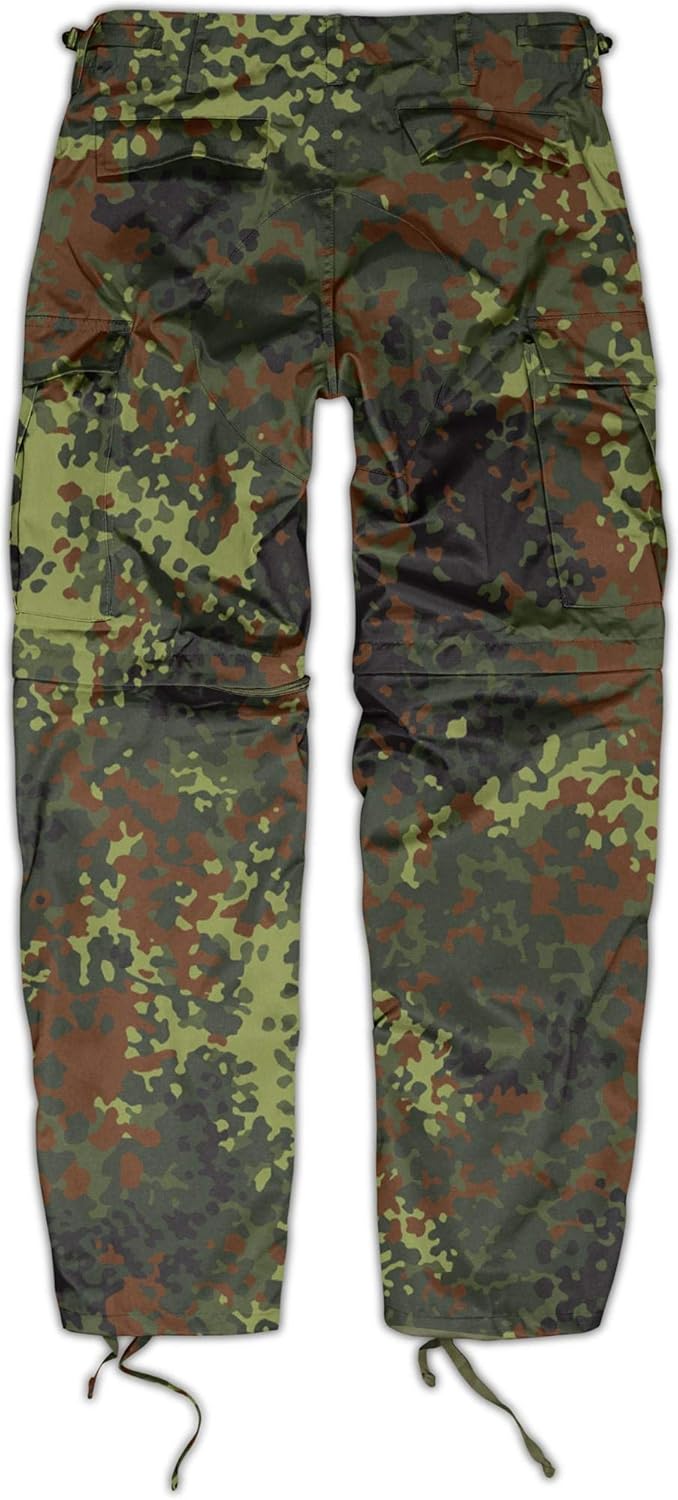 normani Zip Off BDU Feldhose mit per Reissverschluss abtrennbaren Hosenbeinen S Flecktarn, S Fleckta