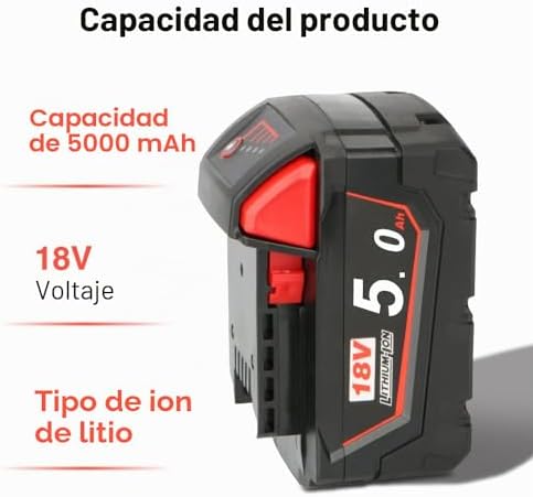 Powarobor Akku-Laubbläser für Milwaukee M18 18V mit Akku und Ladegerät Set | Leistungsstarker Handbl